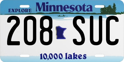 MN license plate 208SUC