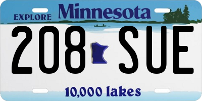 MN license plate 208SUE