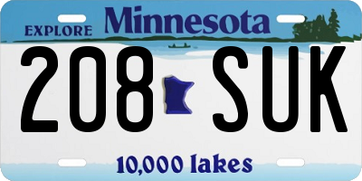 MN license plate 208SUK