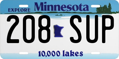MN license plate 208SUP