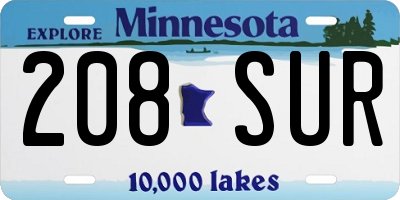 MN license plate 208SUR