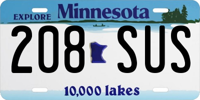 MN license plate 208SUS