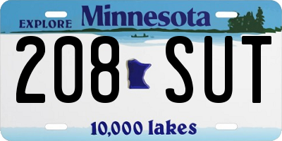 MN license plate 208SUT