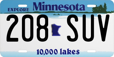 MN license plate 208SUV