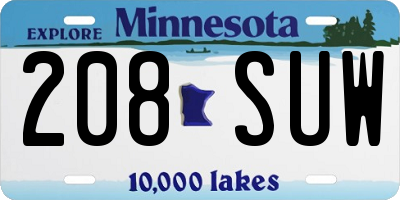 MN license plate 208SUW