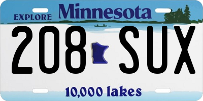 MN license plate 208SUX