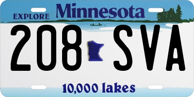 MN license plate 208SVA