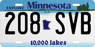MN license plate 208SVB