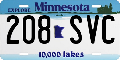 MN license plate 208SVC