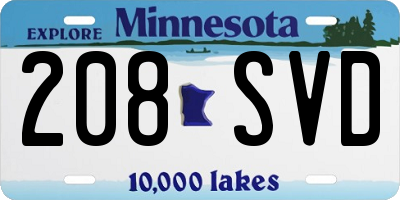 MN license plate 208SVD