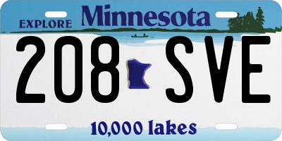 MN license plate 208SVE