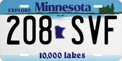 MN license plate 208SVF