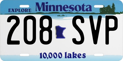 MN license plate 208SVP