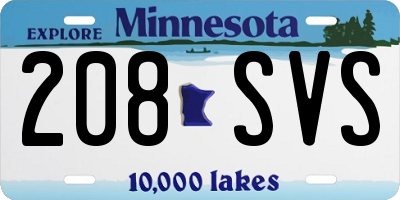 MN license plate 208SVS