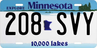 MN license plate 208SVY