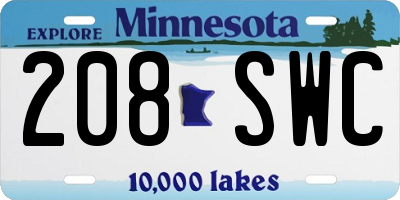 MN license plate 208SWC