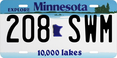 MN license plate 208SWM