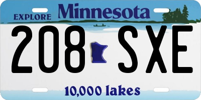 MN license plate 208SXE