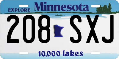 MN license plate 208SXJ