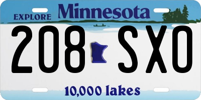 MN license plate 208SXO