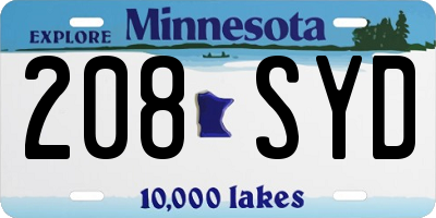 MN license plate 208SYD