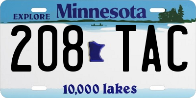 MN license plate 208TAC