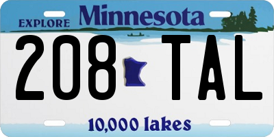 MN license plate 208TAL