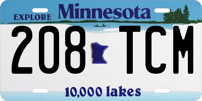 MN license plate 208TCM