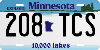 MN license plate 208TCS