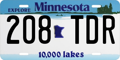 MN license plate 208TDR