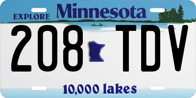 MN license plate 208TDV