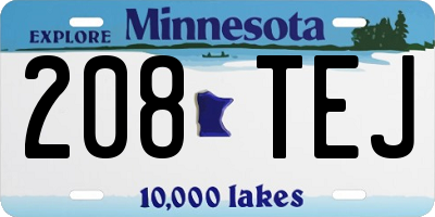 MN license plate 208TEJ