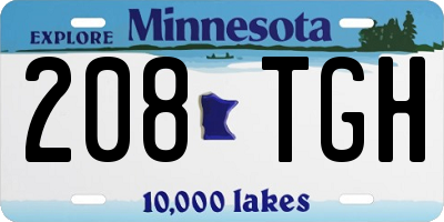 MN license plate 208TGH