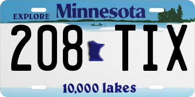 MN license plate 208TIX