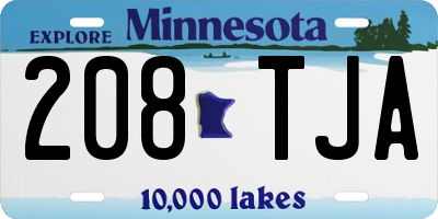 MN license plate 208TJA