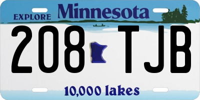 MN license plate 208TJB