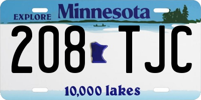 MN license plate 208TJC