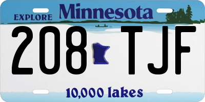 MN license plate 208TJF