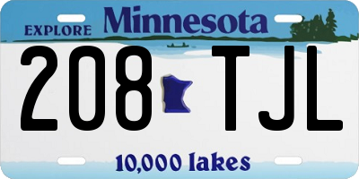 MN license plate 208TJL