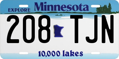 MN license plate 208TJN