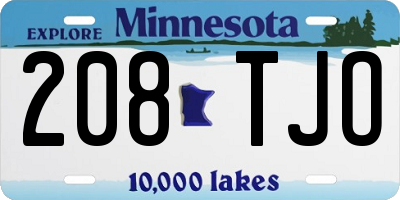MN license plate 208TJO