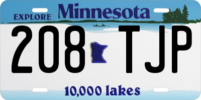 MN license plate 208TJP