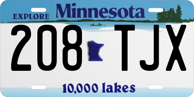 MN license plate 208TJX