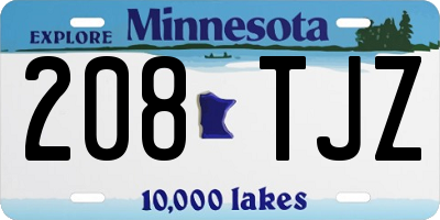 MN license plate 208TJZ