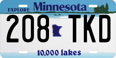 MN license plate 208TKD