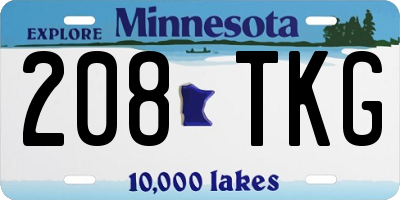 MN license plate 208TKG