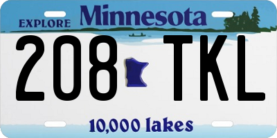 MN license plate 208TKL