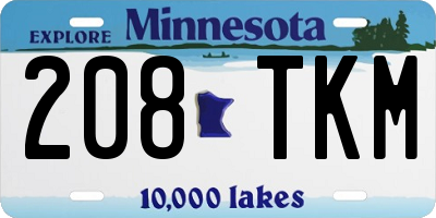 MN license plate 208TKM