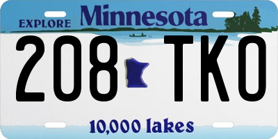MN license plate 208TKO