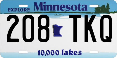 MN license plate 208TKQ